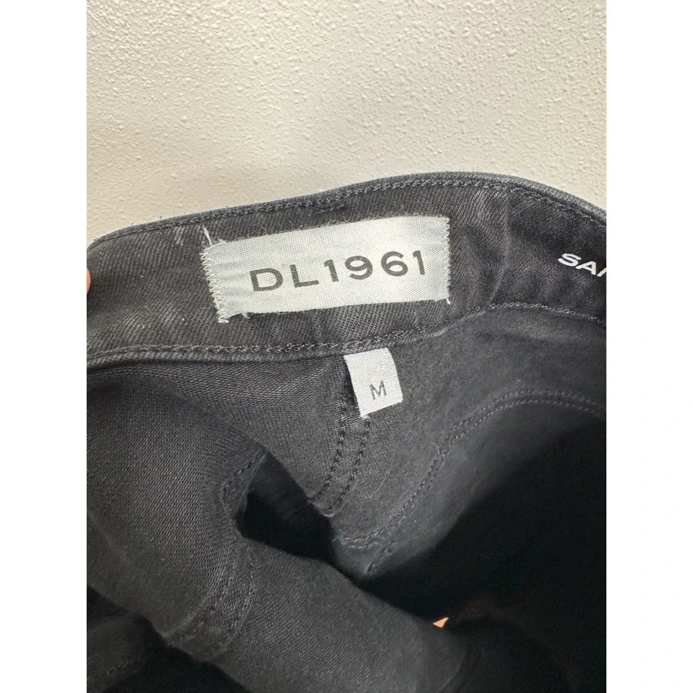 DL1961 Sandra Skirt Night Shine Black Coated Denim Lace Up Side‎ Mini Skirt M